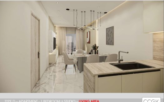 Modern 1 Bedroom Apartment with Study Area