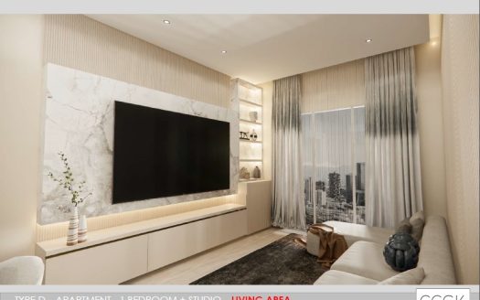 Modern 1 Bedroom Apartment with Study Area