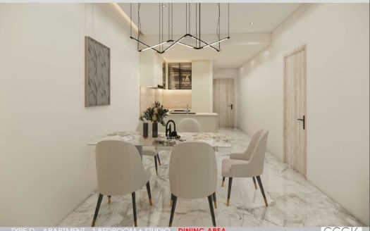 Modern 1 Bedroom Apartment with Study Area