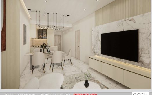 Modern 1 Bedroom Apartment with Study Area