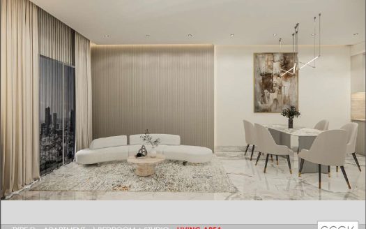 Modern 1 Bedroom Apartment with Study Area