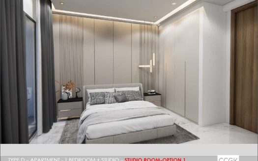 Modern 1 Bedroom Apartment with Study Area